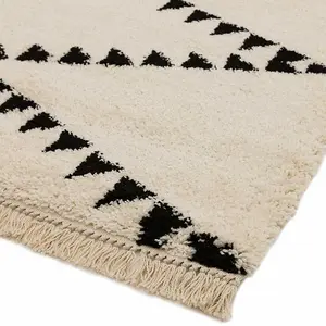 Cream Shaggy Handmade Modern Easy to clean Rug for Dining Room-160cm X 230cm