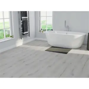 PACK OF 20 (Total 20 Units) - Grey Oak 8mm Thick Laminate Flooring (44.4m2 Coverage)