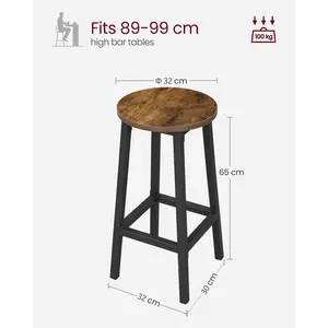 Hemel Bar Stool (Set of 2) Brown