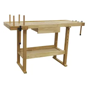 Sealey Woodworking Bench Oak With a Varnished Finish Tool Drawer 1.52mtr AP1520