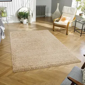 Wadan 160x230cm Light Beige Shaggy Rug, Rectangular Soft Touch Thick Pile Modern Area Rug, Rugs for Living & Bedroom Non Shedding