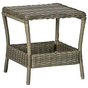 Berkfield Garden Table Brown 45x45x46.5 cm Poly Rattan