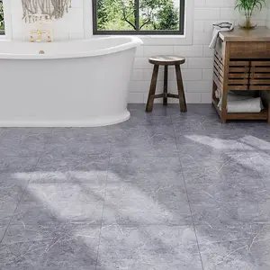 24 Pcs Square Stone Effect Vinyl Flooring Tiles, Waterproof Marble Effect Vinyl Floor Tiles, 5m² Coverage