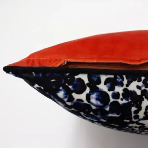 furn. Mika Leopard Print Velvet Feather Filled Cushion