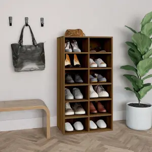 Berkfield Shoe Rack Brown Oak 54x34x100.5 cm Engineered Wood