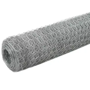 Berkfield Chicken Wire Fence Galvanised Steel 25x1.2 m Silver