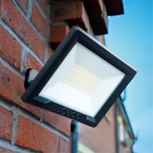 Luceco Adjustable Black Integrated LED Outdoor Flood light