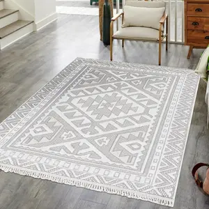 Ankara Beige Aztec Woven effect Medium Rug, (L)170cm x (W)120cm