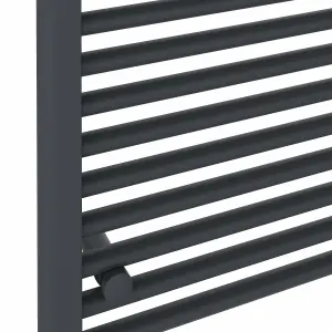 Rinse Bathrooms 600W Electric Heated Warming Towel Rail Bathroom Radiator Anthracite - 1200x500mm