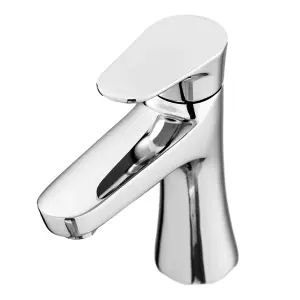 BATHWEST Bathroom Sink Taps, Basin Mixer Taps, Hot & Cold Water Mixing Tap, Chromed Brass