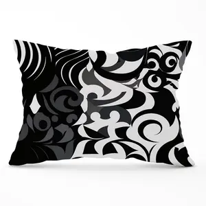 Black Grey Abstract Cushions 33cm x 48cm