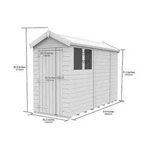 DIY Sheds 4x10 Apex Shed - Single Door Without Windows