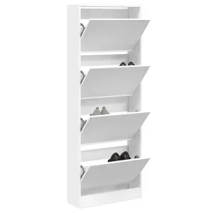 Berkfield Shoe Cabinet White 60x21x163.5 cm Engineered Wood