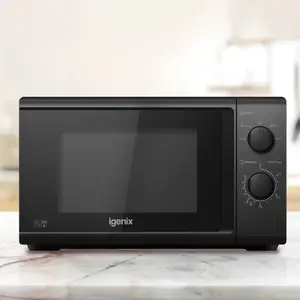 Igenix IGM0820B Solo Microwave, 35 Minute Timer, 800W, Black