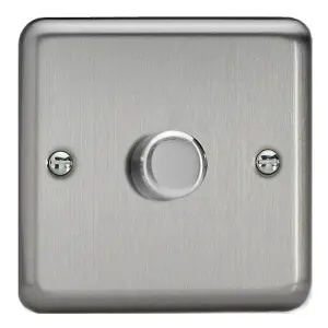 Varilight JSP401 V-Pro LED Dimmer Switch 1 Gang 2 Way 0-120W (Matt Chrome)