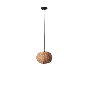 Luminosa Haka Black, Rattan Globe Pendant Lamp 25cm 2700K