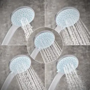 Mira Moto Chrome effect 5-spray pattern Shower head, 325mm