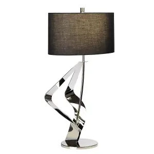 Luminosa Ribbon 1 Light Table Lamp - Polished Nickel Finish, E27