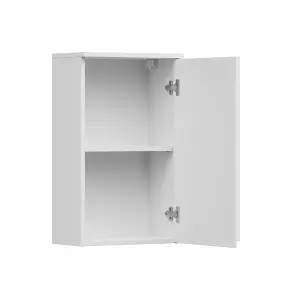 Wall Bathroom Cabinet Storage Unit 1 Door Cupboard Handleless White Gloss Spice