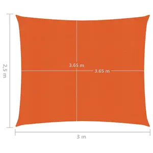 Berkfield Sunshade Sail 160 g/m2 Orange 2.5x3 m HDPE