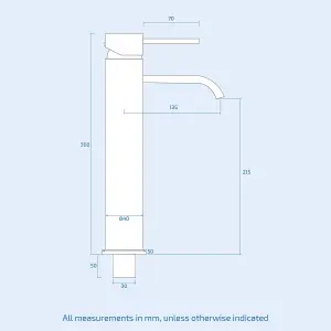 Nes Home Chrome Round Single Lever High Rise Basin Mono Mixer Tap with Waste