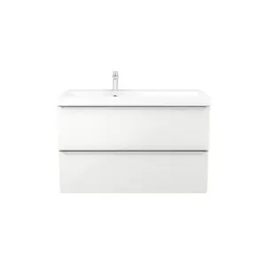 GoodHome Imandra White Wall-mounted Vanity unit & basin set - Includes Mila basin (W)1004mm