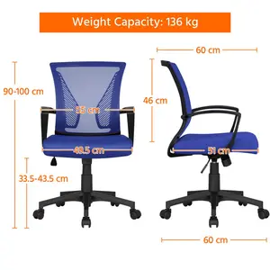 Mid-back Mesh Office Chair Blue