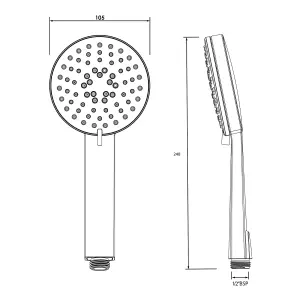 Croydex Aqua air Chrome effect 3-spray pattern Shower head