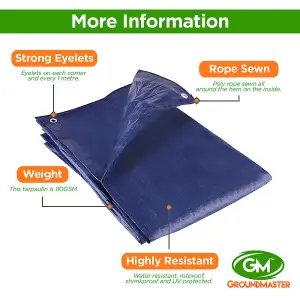 GroundMaster 80gsm Economy Blue Tarpaulin (1.8m x 2.4m)