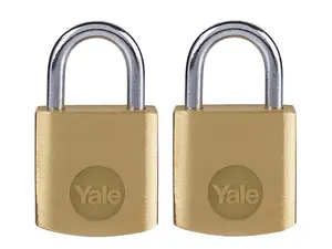 High-Security Durable Brass Padlock Set of 2 - 20mm Yale Locks for Maximum Protection