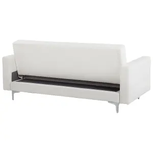 3 Seater Sofa ABERDEEN White Faux Leather