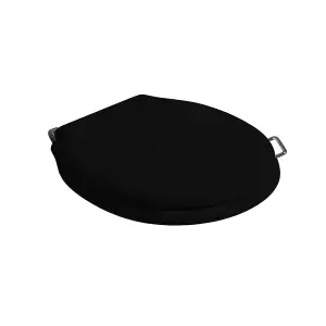 Lyana Gloss Black Toilet Seat with Chrome Handle