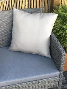 Pair of Outdoor Garden Sofa Chair Furniture Scatter Cushions - Grey Plain