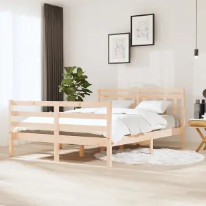 Berkfield Bed Frame Solid Wood 140x200 cm 4FT6 Double