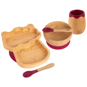 5pc Bamboo Llama Baby Weaning Set - Red