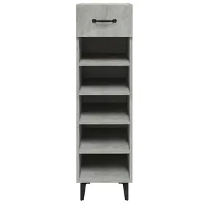 Berkfield Shoe Cabinet Concrete Grey 30x35x105 cm Engineered Wood