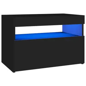 Berkfield TV Cabinets with LED Lights 2 pcs Black 60x35x40 cm