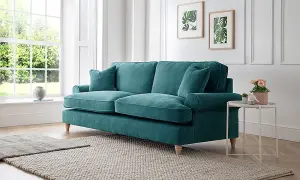 Sofas Express Mumbles Emerald Green Scroll Manhattan 3 Seater Sofa