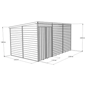 BillyOh Expert Tongue and Groove Pent Workshop - 12x8 - Windowless