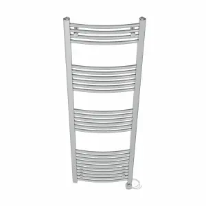 Right Radiators Prefilled Thermostatic Electric Heated Towel Rail Curved Ladder Warmer Rads - Chrome 1600x500 mm