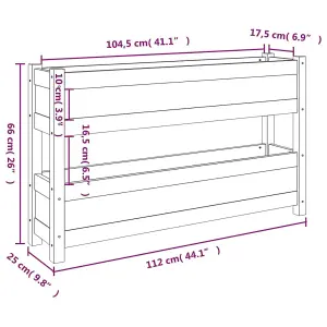 Berkfield Planter Grey 112x25x66 cm Solid Wood Pine