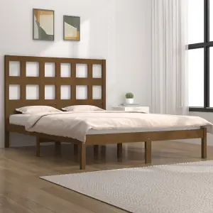 Berkfield Bed Frame Honey Brown Solid Wood Pine 200x200 cm