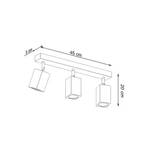 Keke Wood Bronze 3 Light Classic Ceiling Light