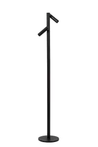 Lucide ANTRIM - Rechargeable Floor reading lamp - Battery - LED Dim. - 2x2,2W 2700K - IP54 - With wireless charging pad - Black