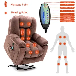 Power Massage Lift Recliner Chair with Heat & Vibration for Elderly, Heavy Duty and Safety Motion Reclining Mechanism