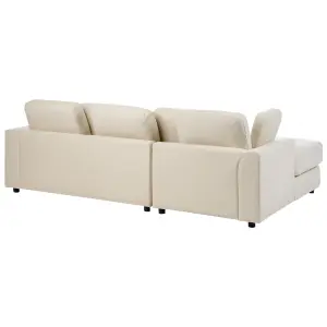 Right-Hand Corner Sofa KOHLO Light Beige Fabric Right Hand