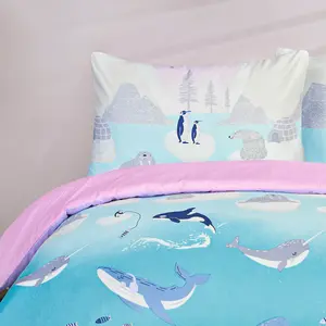 Smart Living Luxury Soft & Reversible Winter Wonderland Arctic Animals Duvet with Pillowcase