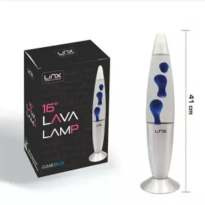 16inch Aluminium Wax Melting Mood Light Lava Lamp - Clear / Blue