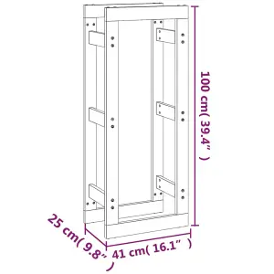 Berkfield Firewood Rack Honey Brown 41x25x100 cm Solid Wood Pine