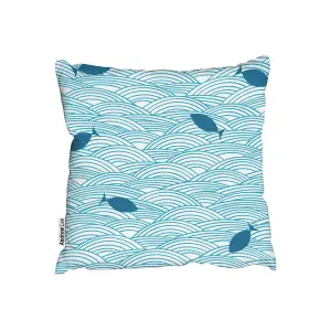 Ocean waves and fishes (Outdoor Cushion) / 45cm x 45cm